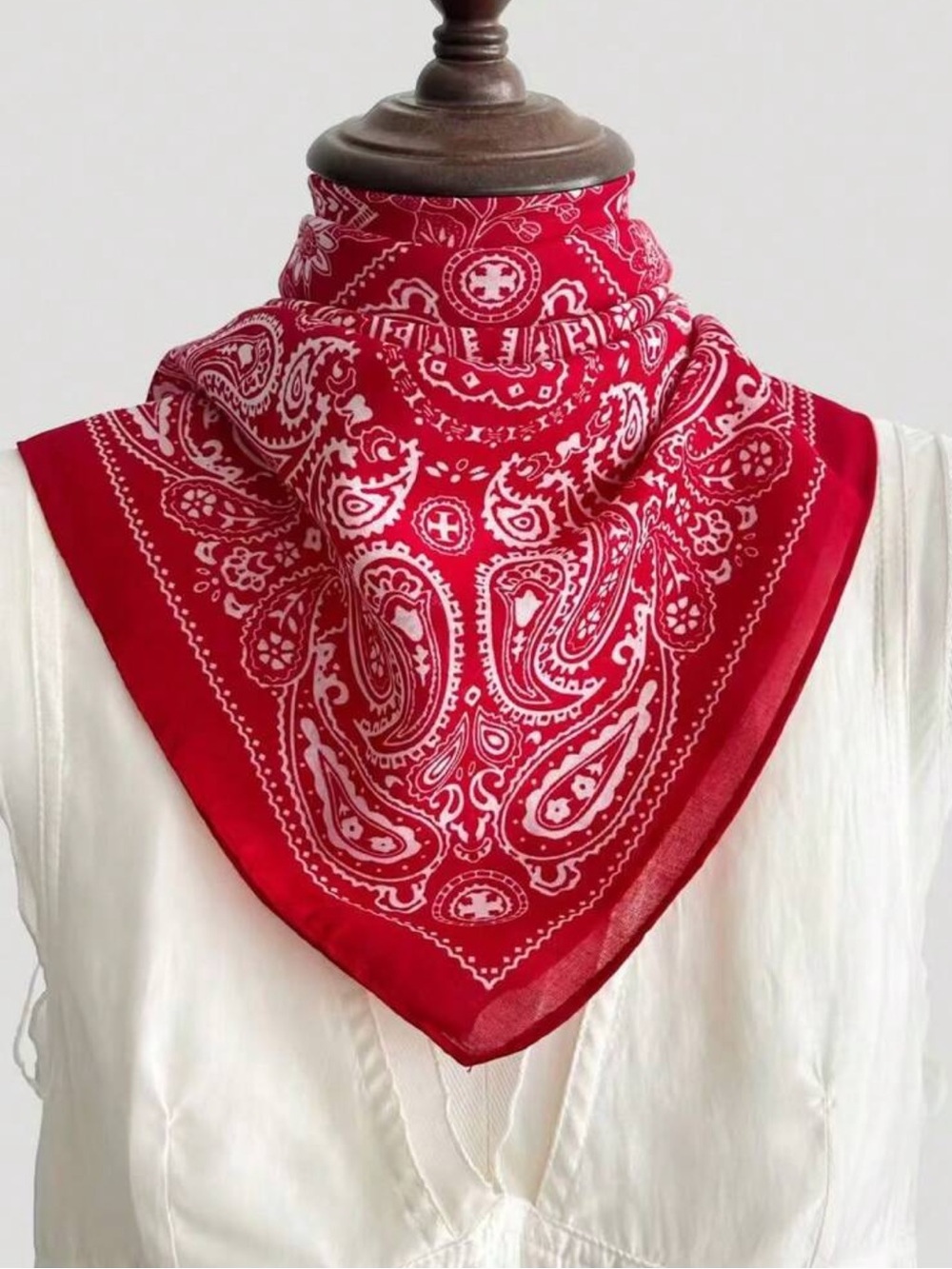 Classic Red Paisley Bandana Scarf    27.6” x 27.6”